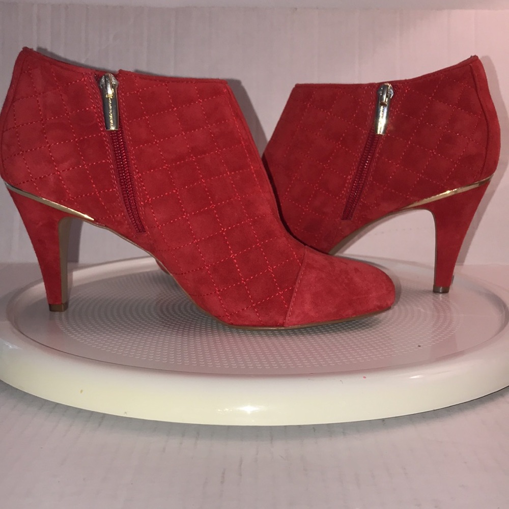 Vince Camuto Red Quilted Ankle Boots